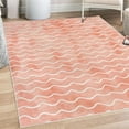 thumbnail image 1 of Nautical Decorative Rug, Soft Pastel Colored Ocean Sea Waves Pattern Summer Vibes Inspired Graphic, Quality Carpet for Bedroom Dorm and Living Room, 6 Sizes, Salmon White, by Ambesonne, 1 of 4