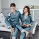 thumbnail image 5 of Pijamas bordados de primavera y otoño para parejas, ropa de casa de seda helada, conjunto de cárdigan de manga larga para hombres y mujeres, 5 of 6