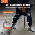 thumbnail image 2 of VEVOR Core Drill Bit, 1" Wet Diamond Core Drill Bits, 14" Drilling Depth Concrete Core Drill Bit, 5/8"-11 Inner Thread, Laser Welding, Diamond Wet Coring Bit for Concrete Brick and Block, 2 of 9