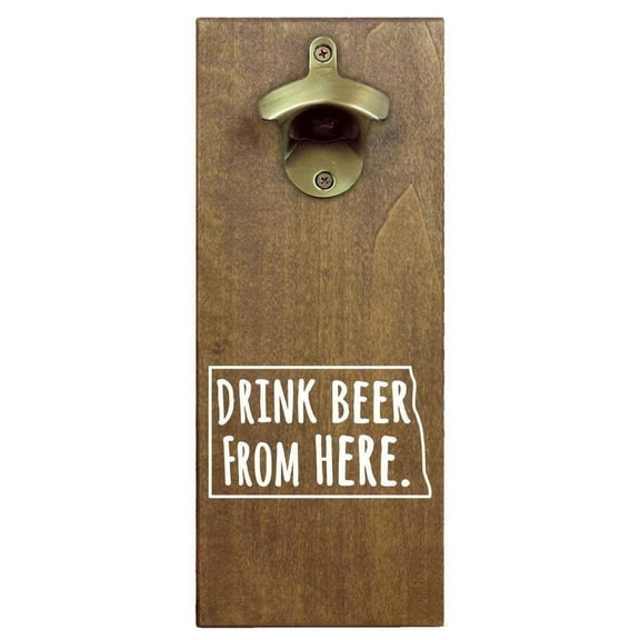 Torched North Dakota Drink Beer Opener Magnetic Cap Catcher 12"x3"x2.5"