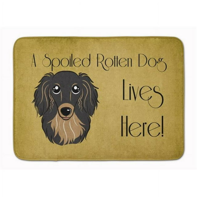 Carolines Treasures BB1461RUG Longhair Black & Tan Dachshund Spoiled Machine Washable Memory Foam Mat