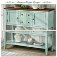 thumbnail image 2 of Retro Console Table, Entryway Side Table Furniture with 4 Drawers, 2 Cabinets and Bottom Shelve, Farmhouse Narrow Console Table, Sofa Side Accent Table for Hallway Living Room Home Decor, B544, 2 of 9