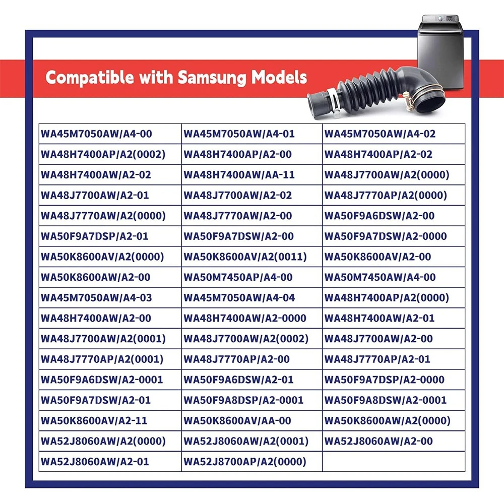 Aniceparthy DC97-17345B Washer Drain Hose Fit for SAMSUNG Washing Machine DC67-00684A DC97-17345A PS12394402 AP6287099 DC97-17417A Washer Tub-to-Pump Hose