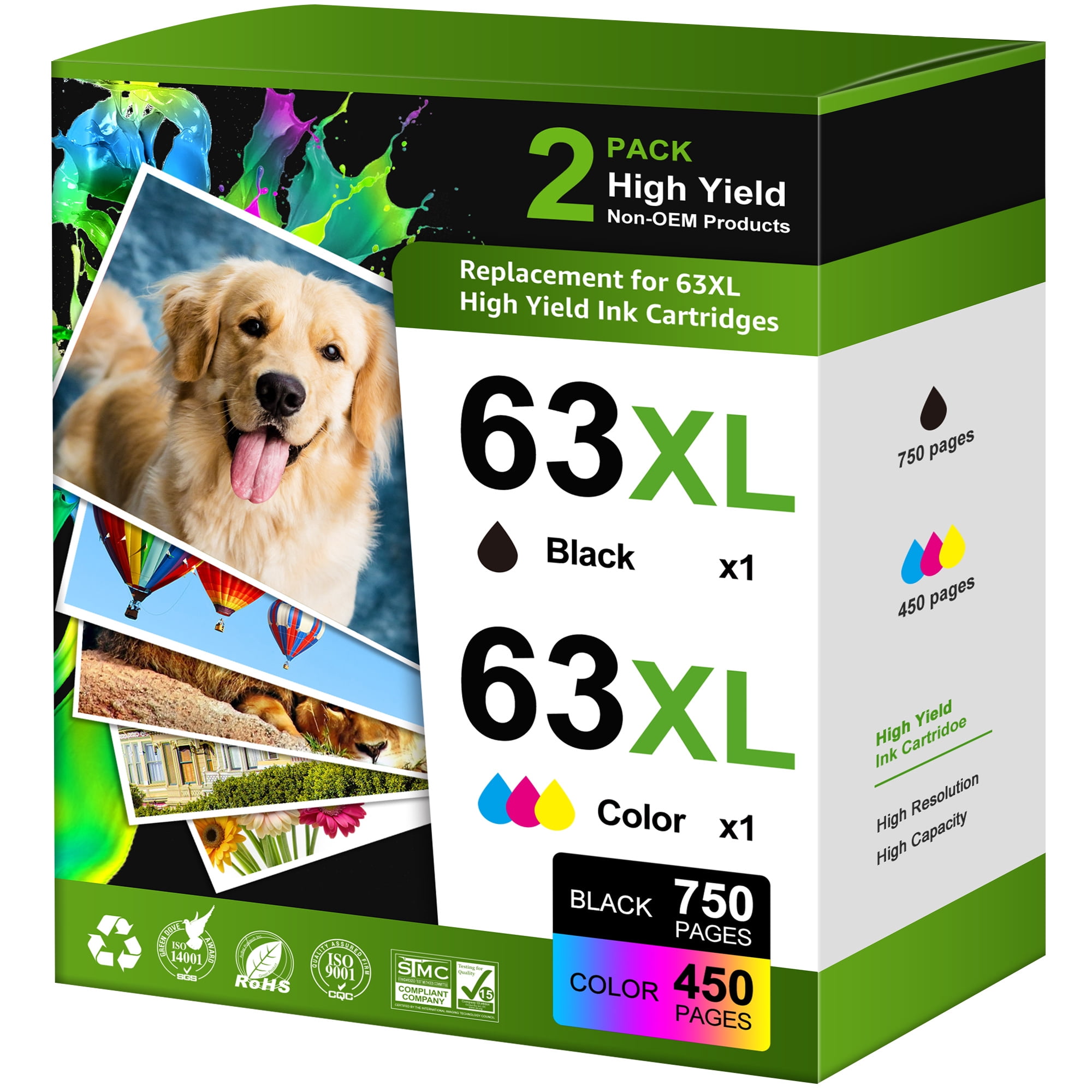 Halofox 63XL Ink Cartridges Combo Pack for HP Printers photo 1