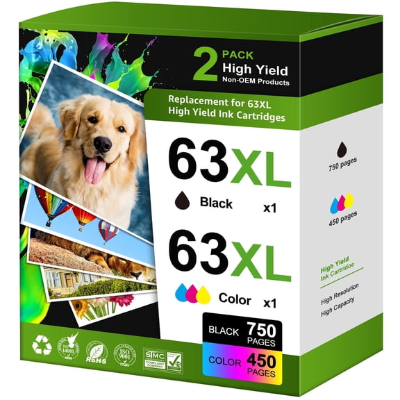 63XL Ink Cartridges Combo Pack Compatible for HP 63 Ink Cartridges for HP Ink 63 for Printer Ink HP 63