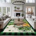 thumbnail image 3 of Large Area Rugs for Living Room Bedroom, St Patricks Day 8'x10' Rug Washable Carpet Runner Indoor Outdoor, Farmhouse Watercolor Dogs Green Shamrock Non Slip Floor Mats Rug for Kitchen, Patio, 3 of 8