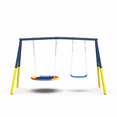 thumbnail image 4 of Swing Set for Backyard, 330lbs Swing Set with Heavy-Duty A-Frame Metal Outdoor Swing Stand, 1 Saucer Swing Seat & 1 Belt Swings Seat, 4 of 10
