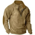 thumbnail image 5 of Baqcunre Men's Fleece Long Sleeve Half Zipper Warm Sleeve Patch Sweatshirt Top,XL,Quarter Zip Pullover Men,Mens Sweatshirt,Long Sleeve Shirts For Men,Men'S Fashion Hoodies & Sweatshirts,,Khaki, 5 of 7