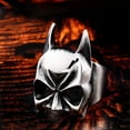 thumbnail image 5 of HOOUN Hero Mask Rings for Men Stainless Steel Bat Mask Helmet Ring Vintage Punk Ring-11, 5 of 7