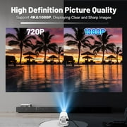 AEEZO Mini Projector with WIFI 6 and Bluetooth, 4K 1080P Support,Portable 180° Rotatable 130 Screen Movie Projector Auto Keystone Compatible for Laptop, PC, Smartphone