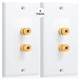 thumbnail image 2 of 4 Pack Single Gang 1.0 Speaker Wire Wall Plate (Banana Plug Wall Plate) for 1 Speaker, White, 2 of 7