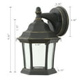 thumbnail image 4 of LuxenHome Black with Gold Metal Outdoor Wall Light, 4 of 8
