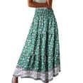 thumbnail image 1 of Jupes Mode Grande Taille Été Boho Jupe Longue Imprimé Floral Jupe Ride, 1 of 6