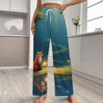 thumbnail image 2 of Fox in Enchanted Forest Pajama Pants Loose Pajamas Female Breathable Home Trousers Leisure Sleeping Pants Large Size, 2 of 6