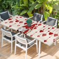 thumbnail image 2 of Valentine's Day Table Cloths for 8 Foot Rectangle Tables, Farmhouse Red Gnomes Love Balloons Patio Waterproof Elastic Fitted Tablecloths, Washable Rectangular Table Cover for Camping, 2 of 8
