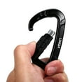thumbnail image 4 of 2pcs 12KN Carabiner Clips D-Ring Locking Key  for Camping Climbing Hiking, 4 of 7