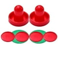 thumbnail image 3 of 1 Set Mini Air Hockey Pushers and Air Hockey Pucks Great Goal Handles Pushers Goal Handles Paddles Replacement Accessories - 2 Red Air Hockey Pushers and 4 Red Pucks (60mm), 3 of 7