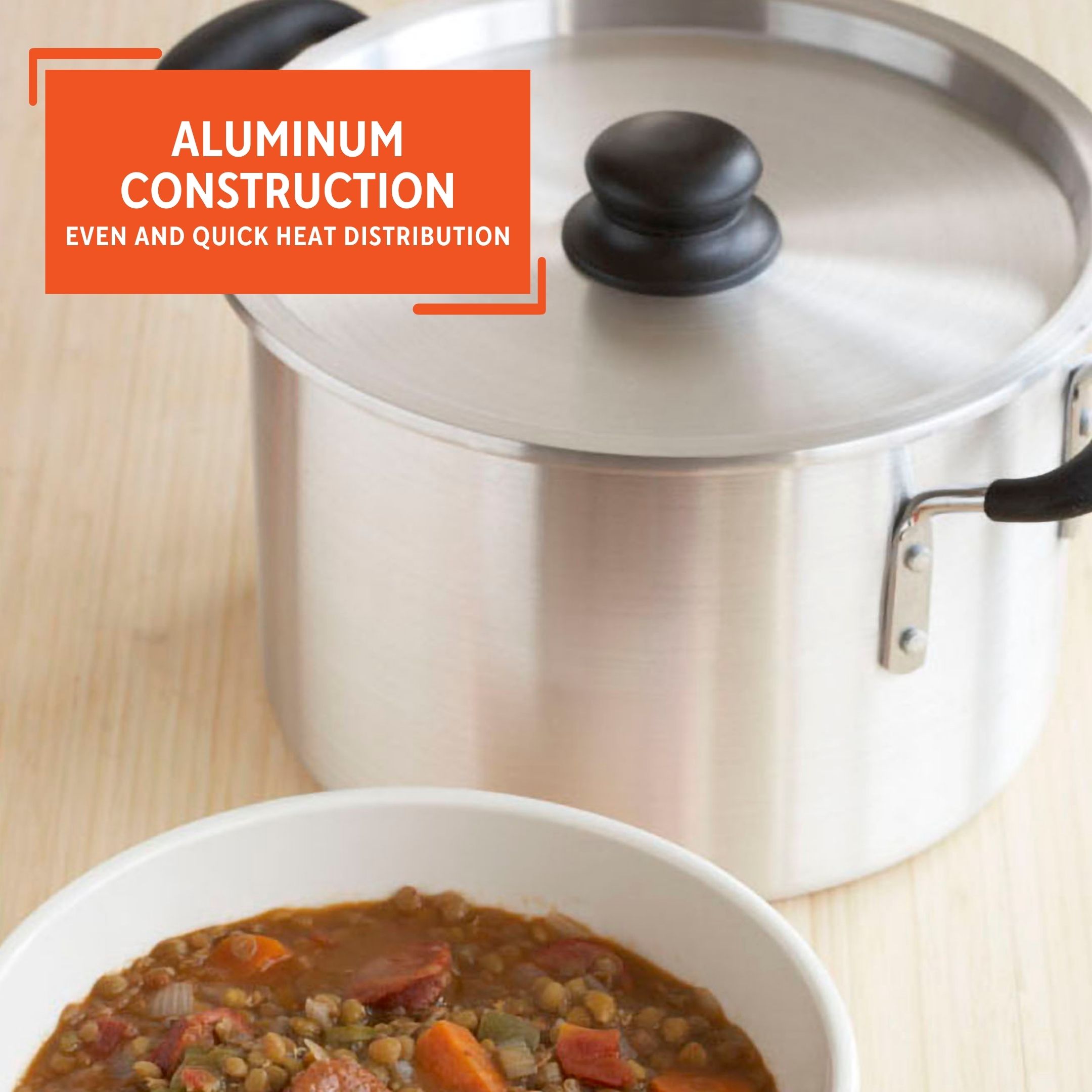 Imusa 8Qt Aluminum Stock Pot with Lid - image 4 of 13