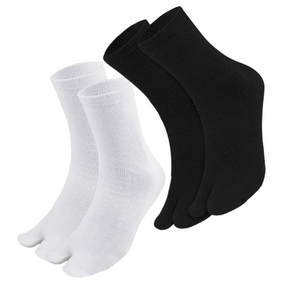 2 Pairs Socks Womens for Toe Separator Ladies Soles Silicone Non-slip Split Mid-calf Separated Casual Toes Man Women's