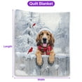 thumbnail image 5 of Playful Bloodhound Welcomes Winter Snowy Day with Cardinal Bird Quilt Blanket Dog Lover Cozy Comforter Throw Blanket - 12017, 5 of 5