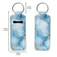 thumbnail image 2 of Yuyamidu Blue Marble Print Chapstick Holder Key Chain Sleeve Lightweight Lip Balm Holder Keychain Gifts for Women Girls Fashion Lip Gloss Tube Holder Key Chain, 2 of 6