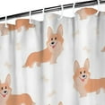 thumbnail image 3 of Cartoon Corgi Shower Curtain 36"x72" ,Bathroom Decorative Shower Curtains Set with 12 Hooks,Modern Waterproof Washable Shower Curtain, 3 of 6