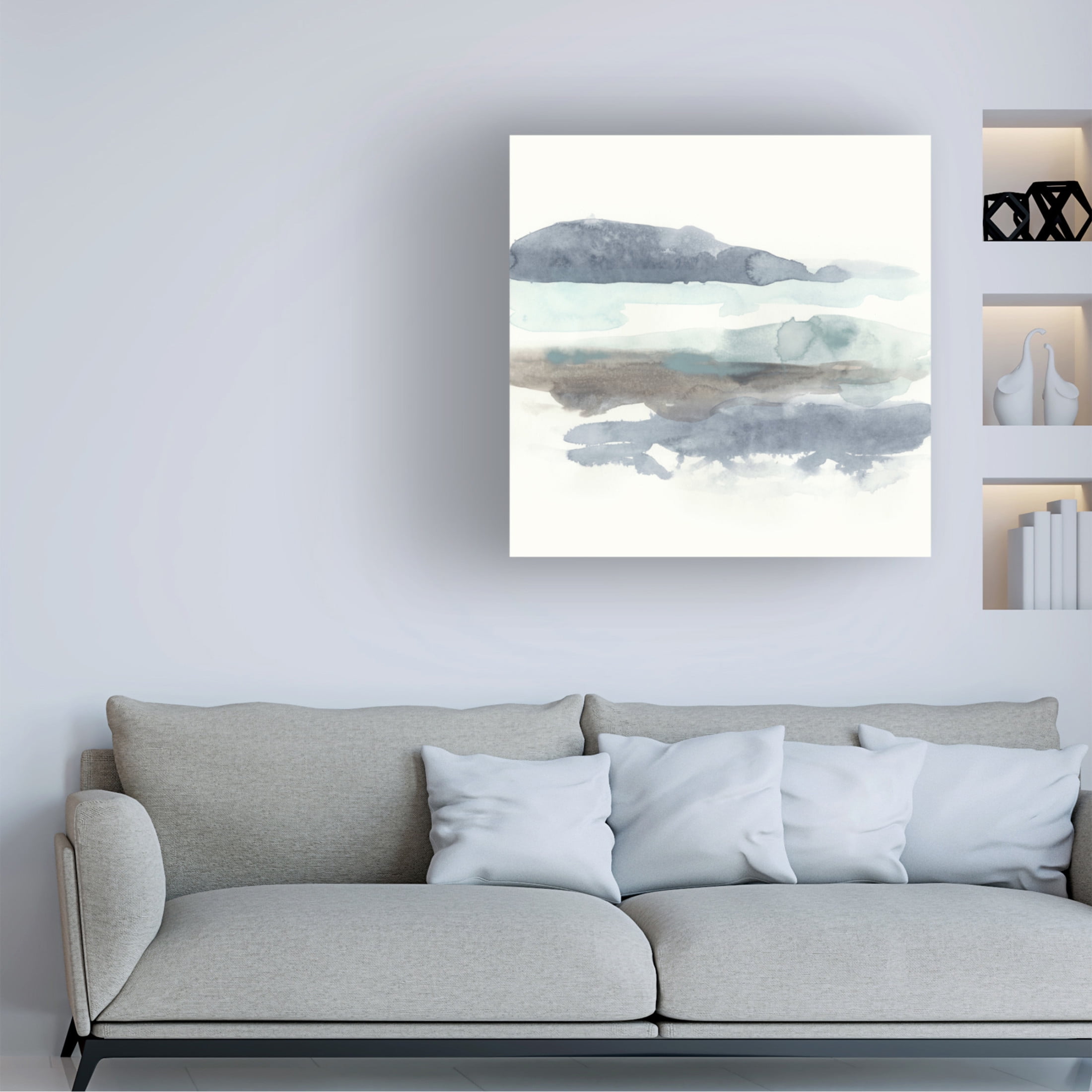 Canvas Wall Art - June Erica Vess 'Coastline Sketch I' Wall Art for Living Room, Bedroom, or Office Décor by Trademark Fine Art - 24 x 24 Inches