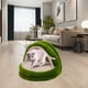 thumbnail image 1 of Cama grande para gatos para gatos de interior, perrera cálida para invierno, tienda de cueva para gatitos con juguete de pelota, cama para dormir para , VERDE, M Yinane cama de gato de peluche, 1 of 8