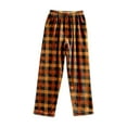 thumbnail image 5 of Fiaer Women's Pajamas Pants Plaid Plus Size Color Blocking Sleepwear Trousers Elastic Waisted Casual Trendy Comfort Pjs Joggers Orange1 S, 5 of 6