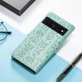 thumbnail image 2 of PU Leather Flip Wallet Case for Google Pixel 7 Pro (Not Pixel 7), Cat Dog Cartoon Cute Style with ID Card Holder Phone Cover Case for Google Pixel 7 Pro MG Green, 2 of 7