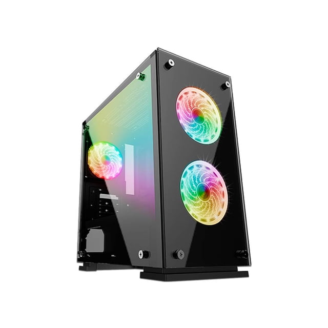 Gabinete Gamer Game Factor CSG550 Micro-ATX RGB 3 Ventiladores 120mm 1100 RPM