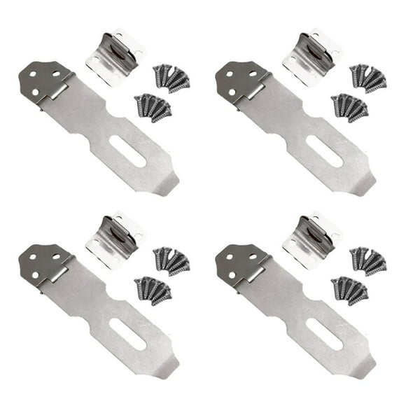 4PCS Stainless Steel Buckle Padlock 90° Folding Anti-Theft Door Buckle Lock