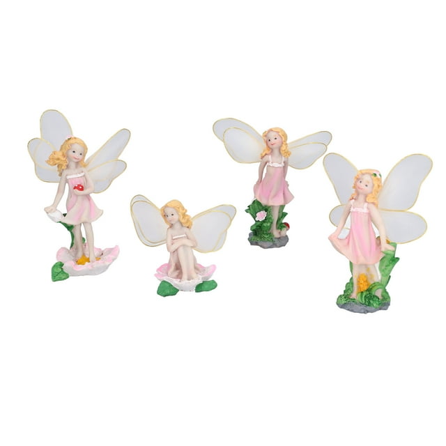 Flower Fairies Figurines,4Pcs Flower Fairies Figurines Flower Fairies Statue Fairy Figures Solid Performance