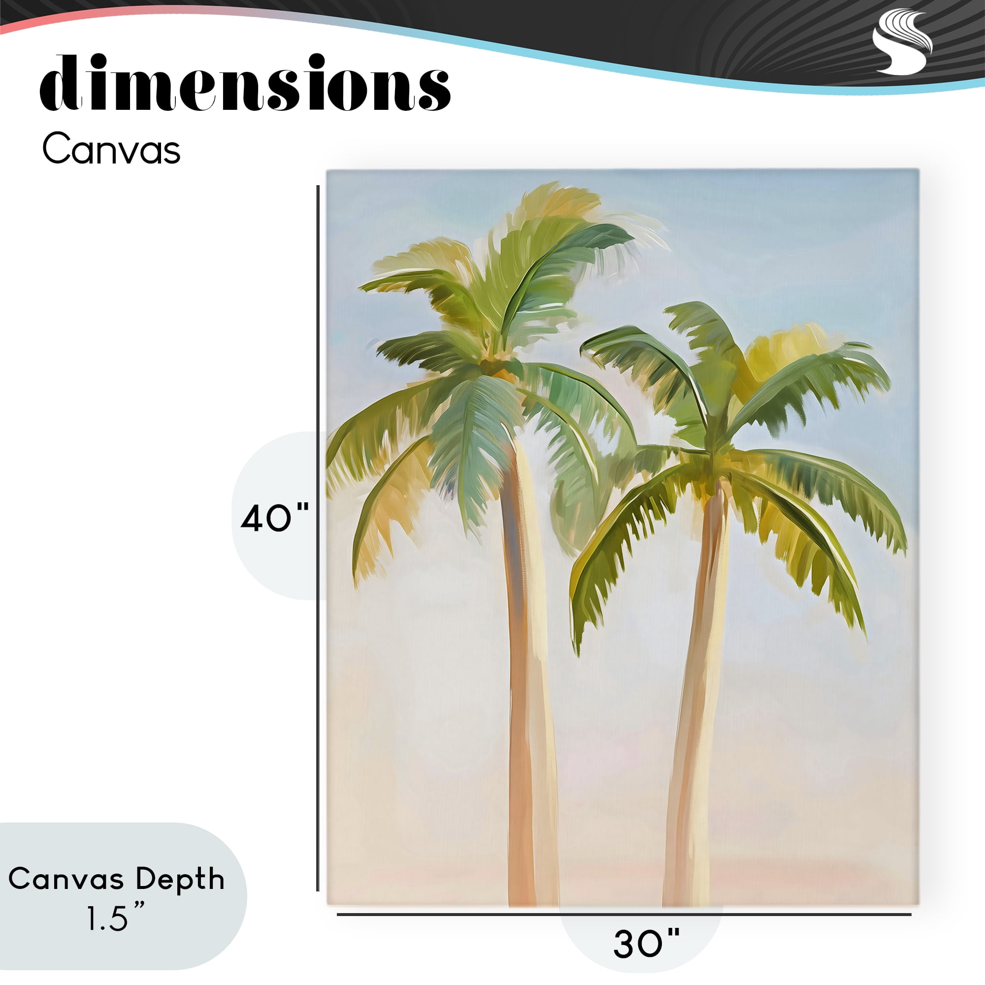 Stupell Industries Tropical Palm Twins at Sunrise Canvas Wall Art, design by The Prints Vibe