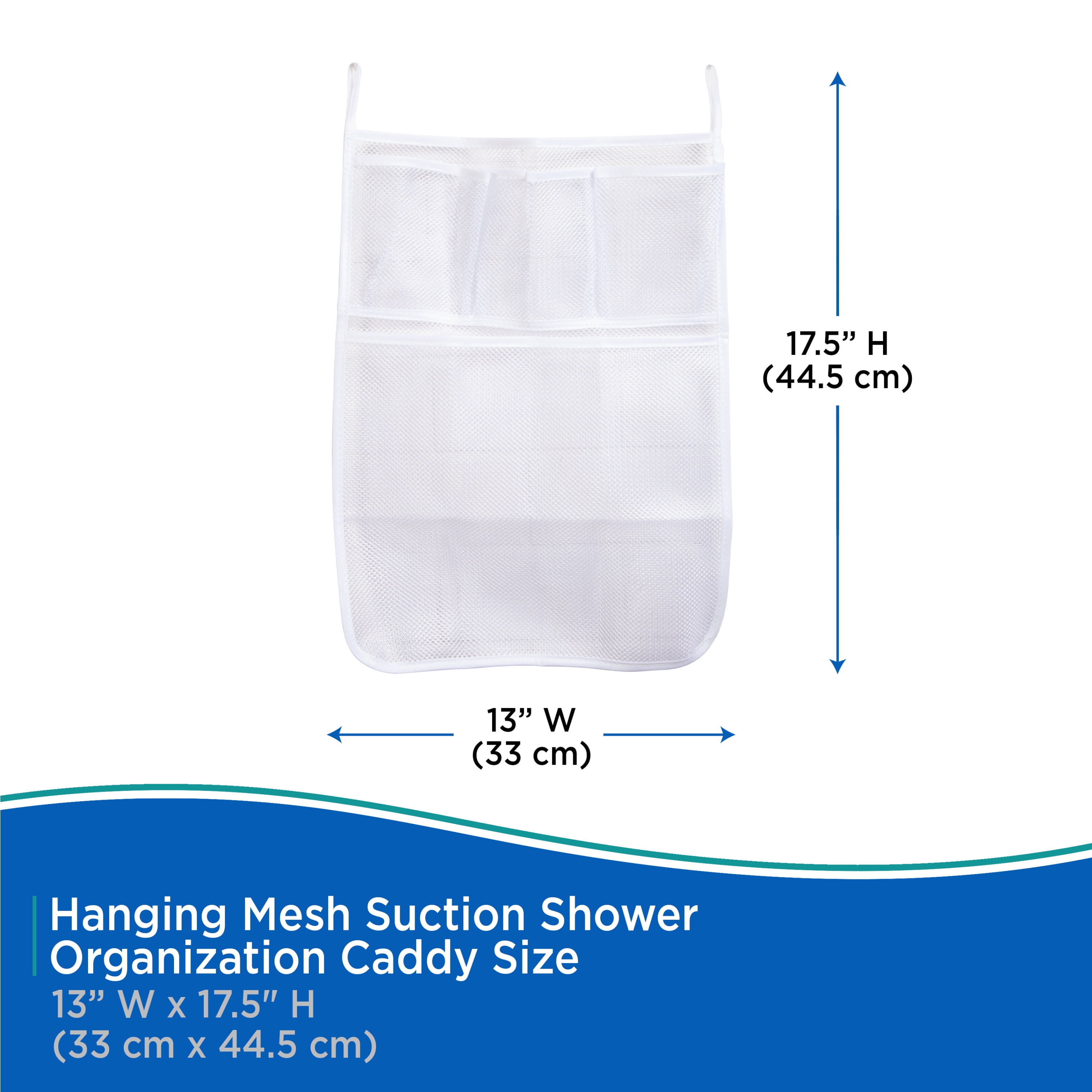 Kenney®4-Pocket Hanging Mesh Suction Shower Organization Caddy, White