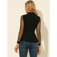 thumbnail image 5 of DARING DIVA Mesh Sheer Keyhole Peplum Top 2XL Black, 5 of 6