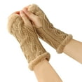 thumbnail image 2 of Luxalzxs Women Winter Warm Knit Fingerless Gloves Hand Crochet Thumbhole Wrist Arm Warmers Mittens, 2 of 5