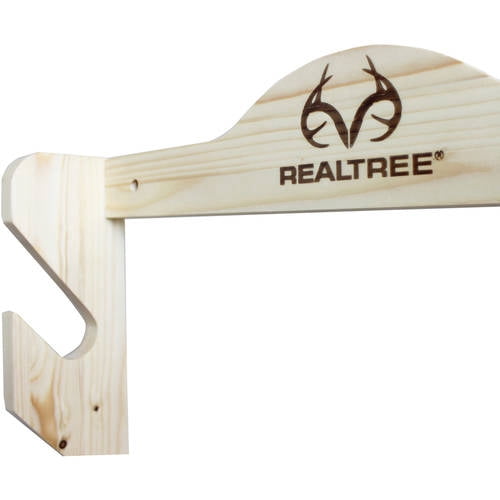 Rush Creek Creations Realtree Solid Pine 4 Gun Wall Rack with Hidden Hardware - Handcrafted - Durable