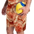 thumbnail image 5 of Men's Hawaiian Short Set, 2 Piece Set for Men, Men Vacation Outfits, Pink Orange Rose Flower Vintage, Cruise Outfits for Men, 5 of 6