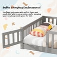 thumbnail image 2 of Queen Floor Bed for Kids, Sturdy Wood Montessori Bed Frame with Wood Slats, Fence & Door, Montessori Floor Bed for Girls and Boys, Gray (with Bed Slats), 2 of 6
