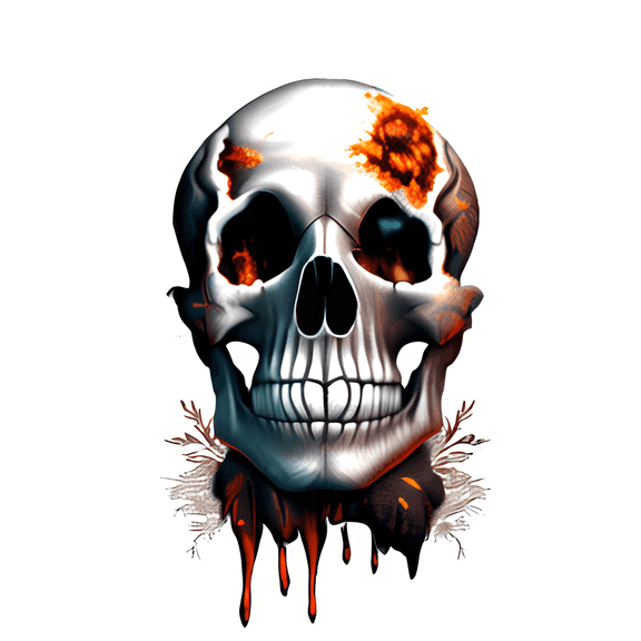 Whimsical Practicality's Scary Skull Halloween/ Dia de los Muertos Edible Cake Topper 1/4 Sheet