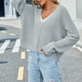 thumbnail image 6 of Lovskoo Sweaters for Women Casual Loose Long Sleeve Knitting Round Neck Sweater Blouse Tops Gray, 6 of 8