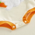 thumbnail image 4 of CUZIBR Babby Girls Kids Toddler Easter Romper Cartoon Bunny Carrot Embroidery Long Sleeve Crewneck Bodysuit Knitted Fashionable Bodysuit One Piece Outfits,Orange,6-12 Months, 4 of 6