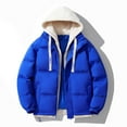thumbnail image 2 of Mens Winter Coats Plus Size Mens Jackets Men Casual Faddish Solid Long Sleeves Zipper Hooded Outwear Sports Coat Jacket, M-4XL, 2 of 6