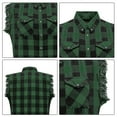 thumbnail image 7 of Dream Apparel Men's Sleeveless Flannel Shirt Black & Green Sleek Design Cotton Shirt Frayed Sleeves, 7 of 7