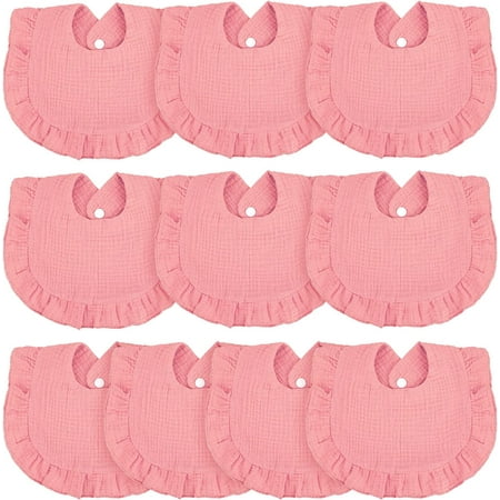 10 Pcs Baby Muslin Bibs Drool Bandana Soft Adjustable Baby Cotton Bibs for Newborn Baby Girl Boy Toddlers Infants Teething