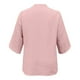 thumbnail image 5 of Nuevos tops de manga petal para mujer: blusa holgada de gasa con cuello en V y detalles plisados, mangas tres cuartos para el trabajo en verano o salidas informales., 5 of 5