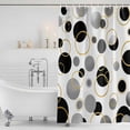 thumbnail image 2 of Black Polka Dots Shower Curtain Set - Long 72" x 84" Washable Bathtub Curtain with 12 Hooks, Modern Abstract Art Waterproof Fabric Stall Shower Curtains for Bathroom/Bathtub Décor, 2 of 6