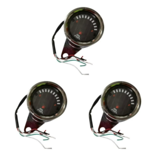 Maytalsory 60mm Universal Car Motorcycle Fuel Level LED Meter Display 12V Gauge Light Style A 3Set