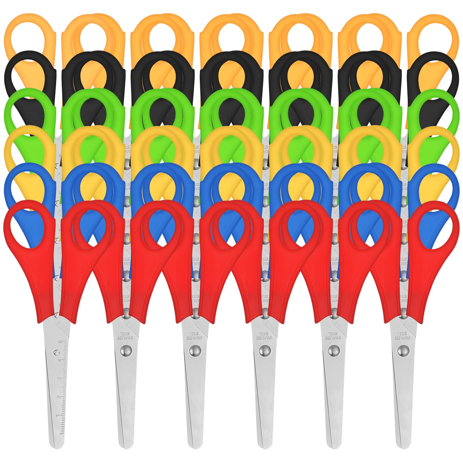 HEQUSIGNS 36 Pack Scissors Bulk for Kids, Safety Blunt Tip Student Scissors, Kid Craft Scissors